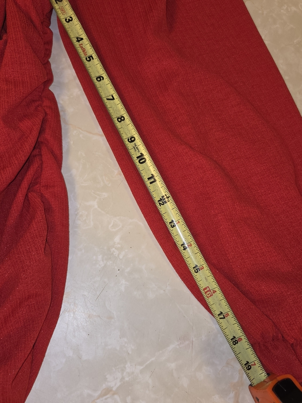 Ruched Red Long-Sleeve Mini Dress - Picture 8 of 11